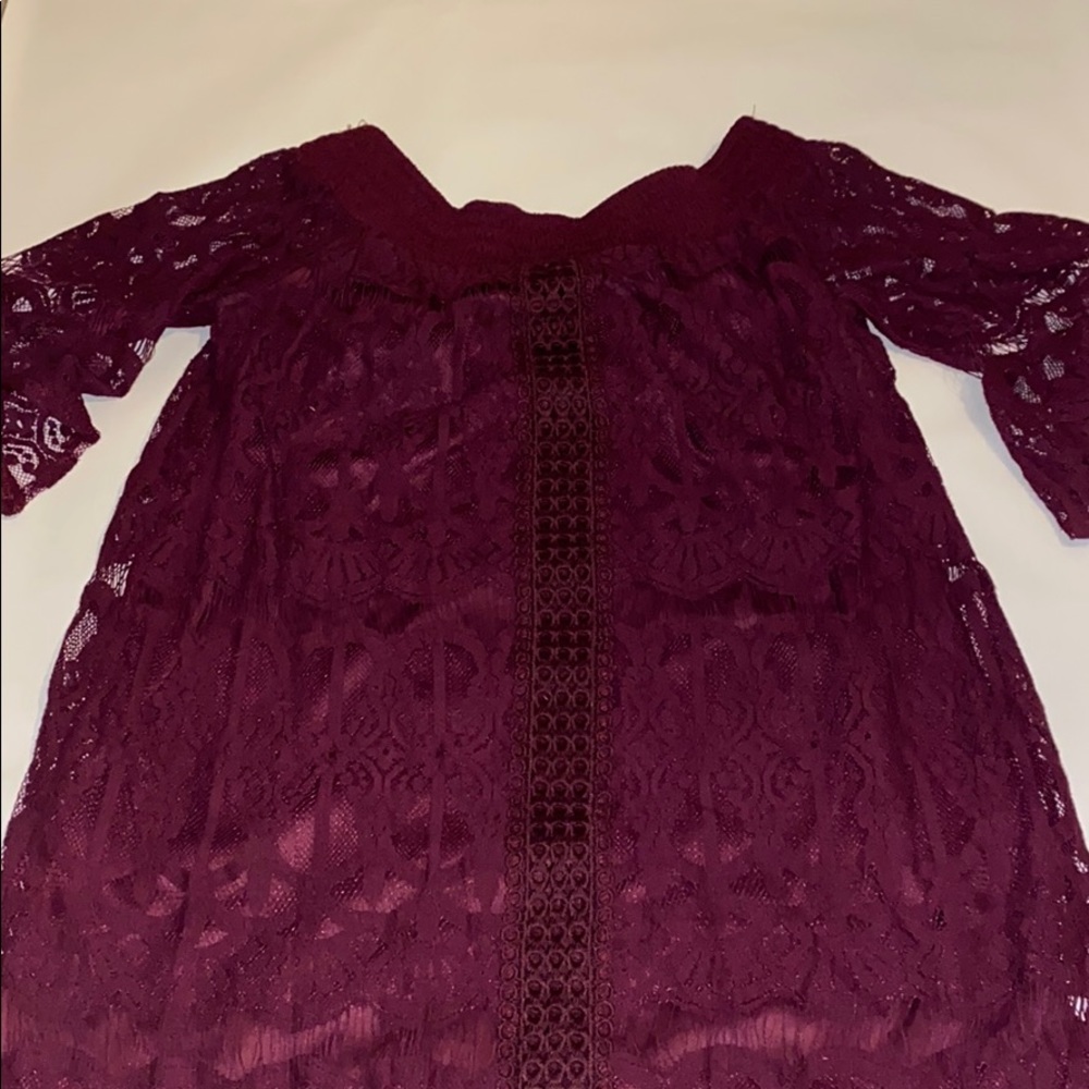 Maroon Lace Dress